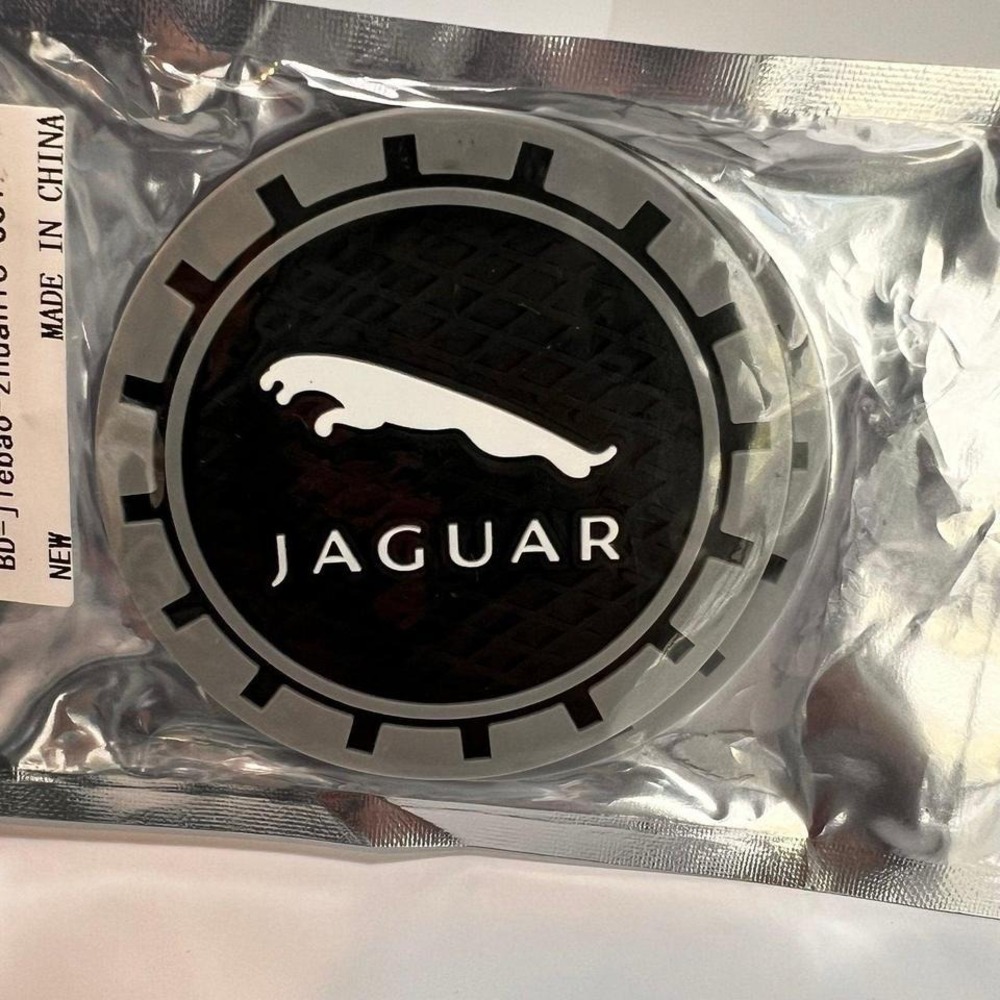 Jaguar Cup Holder Car Coasters Unisex OS Black New 2PC Set - Picture 3 of 3